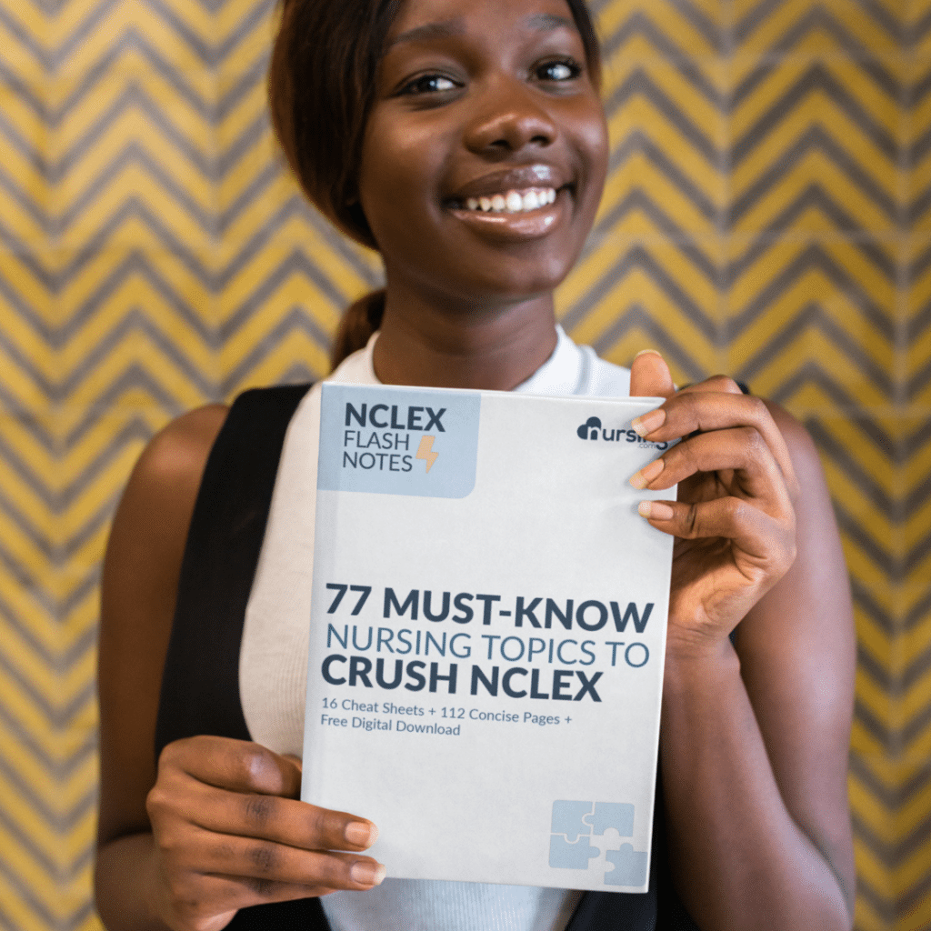 girl holding nclex flash notes - nclex review